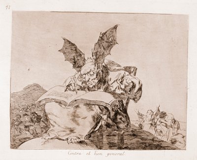 De rampen van de oorlog: Tegen het algemeen belang (ets naar de voorbereidende tekening) door Francisco de Goya