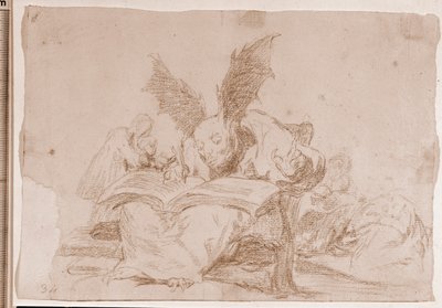 De rampen van de oorlog: Tegen het algemeen belang (voorbereidende tekening) door Francisco de Goya
