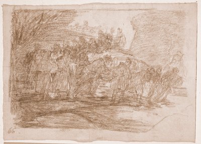 De rampen van de oorlog: Ze weten de weg niet (voorbereidende tekening) door Francisco de Goya