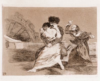De rampen van de oorlog: Ze willen niet door Francisco de Goya