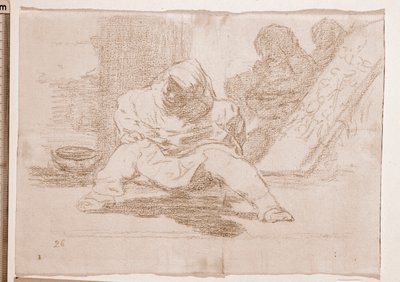 De rampen van de oorlog: Wat een waanzin! (voorbereidende tekening) door Francisco de Goya