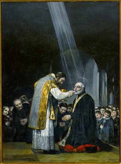 De laatste communie van de heilige Jozef van Calasanz ... (schilderij op doek) door Francisco Jose de Goya y Lucientes