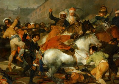 De tweede mei 1808 in Madrid: de lading van de ... (schilderij op doek) door Francisco Jose de Goya y Lucientes