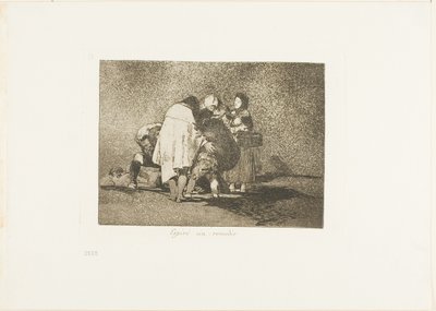 Er Was Niets aan te Doen en Hij Stierf, plaat 53 uit De Rampen van de Oorlog door Francisco Jose de Goya y Lucientes