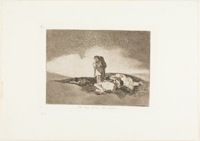 Er is niemand om hen te helpen, plaat 60 uit De Rampen van de Oorlog door Francisco Jose de Goya y Lucientes
