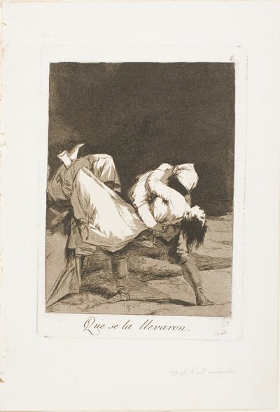 Ze voerden haar weg!, plaat acht uit Los Caprichos door Francisco Jose de Goya y Lucientes