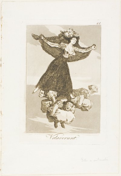 Ze zijn gevlogen, plaat 61 uit Los Caprichos (Caprices) door Francisco Jose de Goya y Lucientes