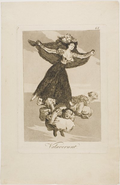 Ze zijn gevlogen, plaat 61 uit Los Caprichos door Francisco Jose de Goya y Lucientes