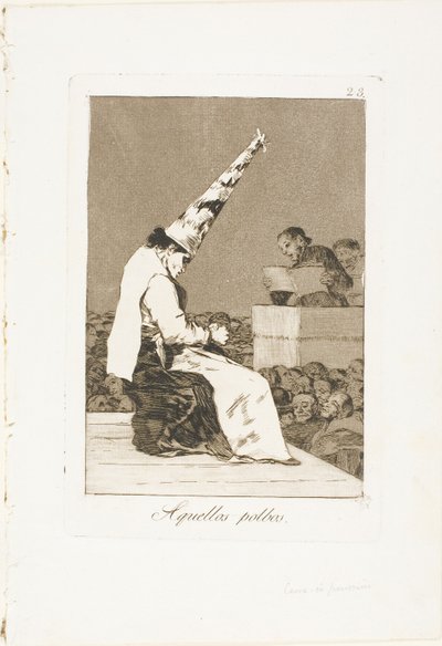 Die stofdeeltjes, plaat 23 uit Los Caprichos door Francisco Jose de Goya y Lucientes