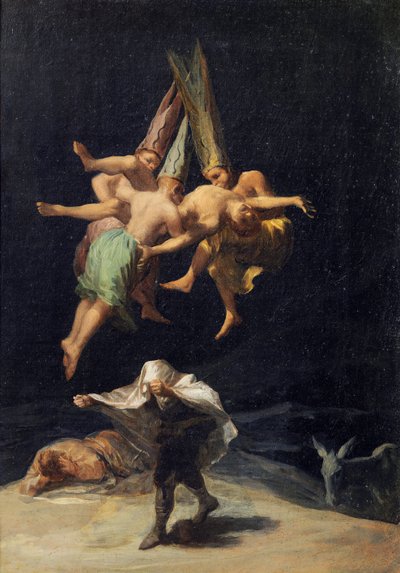 Heksen in vlucht door Francisco de Goya
