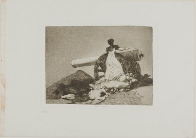 Wat een moed!, plaat zeven uit De rampen van de oorlog door Francisco Jose de Goya y Lucientes