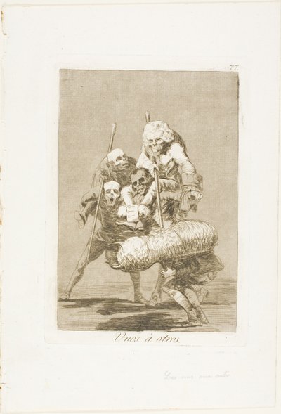Wat Men Een Ander Aandoet, plaat 77 uit Los Caprichos door Francisco Jose de Goya y Lucientes