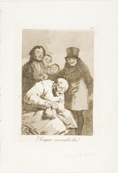 Waarom ze verbergen?, plaat 30 uit Los Caprichos door Francisco Jose de Goya y Lucientes