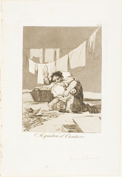 Ja, Hij Brak de Pot, plaat 25 uit Los Caprichos door Francisco Jose de Goya y Lucientes