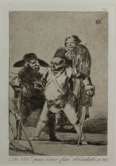 Begrijp je? ... nou, zoals ik zeg... eh! Kijk uit! anders..., plaat 76, uit Los Caprichos door Francisco Jose de Goya y Lucientes