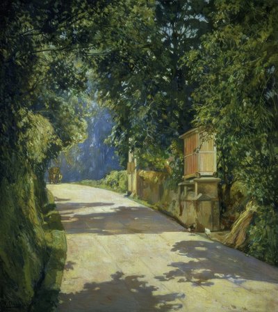 EL HORREO Y EL CARRO - 1944 - 100X90 CM door Francisco Llorens Diaz