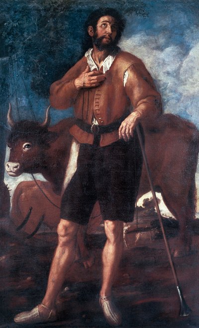 Afbeelding van Sint Isidoor de Ploeger, schilderij door Francisco Ribalta, Valencia, Museo de Bellas Artes San Pio V, Spanje door Francisco Ribalta