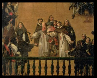 Auto de fe op de Plaza Mayor in Madrid, detail door Francisco Rizi