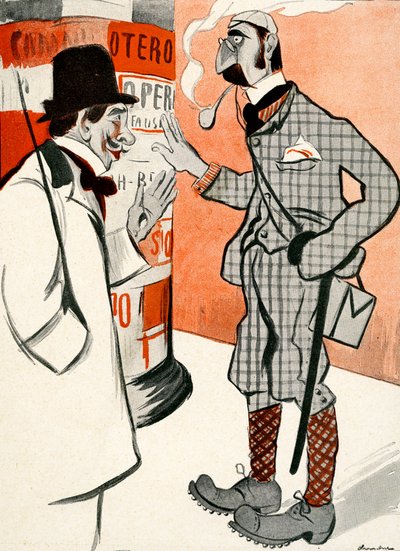 Een Fransman vertelt een Engelsman hoe hij zich moet kleden voor de Opera, 1903 door Francisco Sancha y Lengo
