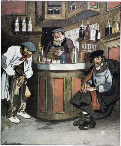 Een bar, tekening door Sancha, begin 20e eeuw. door Francisco Sancha y Lengo