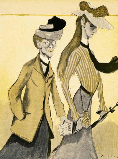 Een jonge Engelse vrouw in Frankrijk met haar chaperonne, 1903 door Francisco Sancha y Lengo