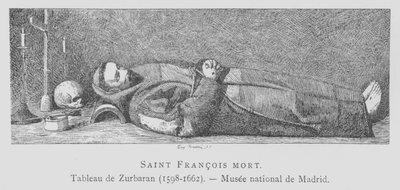 Het dode lichaam van St Franciscus van Assisi door Francisco de (after) Zurbaran