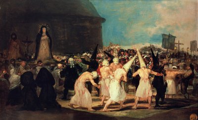 Een processie van geselaars door Francisco de Goya