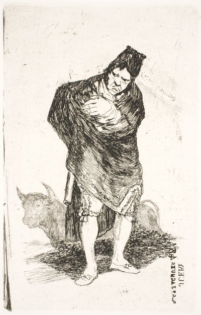 Andalusische smokkelaar met stier door Francisco de Goya