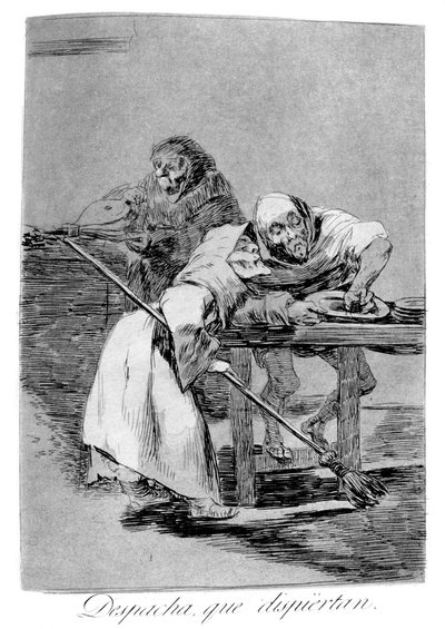 Wees snel, ze worden wakker, 1799 door Francisco de Goya