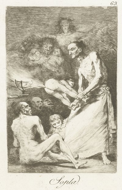 Blaas (Los Caprichos) door Francisco de Goya