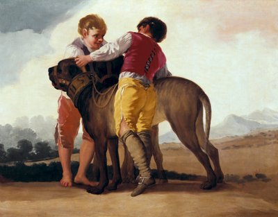 Jongens met mastiff, c.1786 door Francisco de Goya