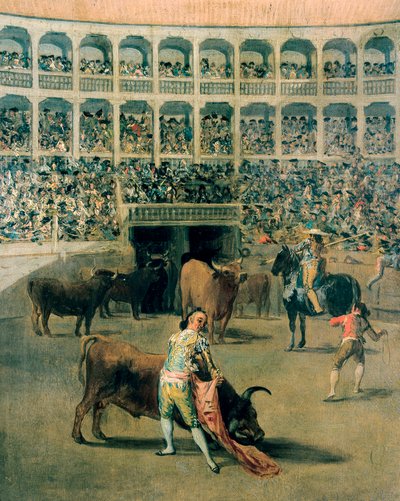 Stierengevecht met een cape of de slagen van de cape. Schilderij op metaal door Francisco de Goya y Lucientes (1746-1828). 1793. door Francisco de Goya