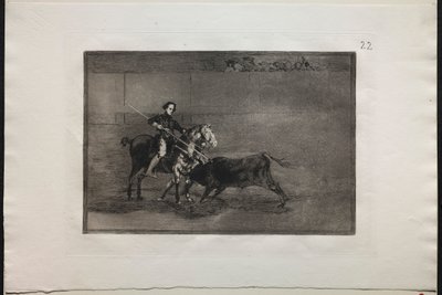 Stierengevechten: Manlijke Moed van de Beroemde Pajuelera in de Ring van Saragosa, 1876 door Francisco de Goya