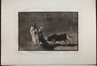 Stierengevechten: De Moren Maken een Andere Spel in de Ring en Roepen de Stier met de Burnous door Francisco de Goya
