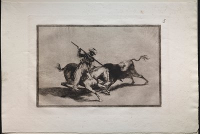 Stierengevechten: De Geestdriftige Moor Gazul is de Eerste die Vechten volgens de Regels door Francisco de Goya