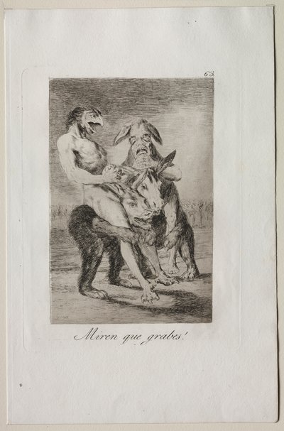 Caprichos: Kijk hoe plechtig ze zijn! door Francisco de Goya