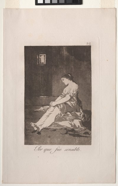 Caprichos: Omdat ze vatbaar was. door Francisco de Goya
