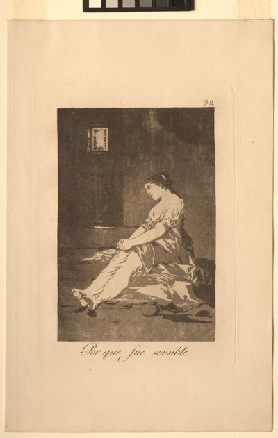 Caprichos: Omdat ze vatbaar was door Francisco de Goya