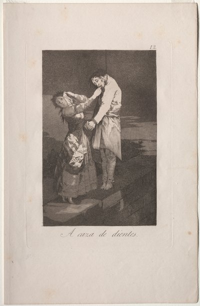 Caprichos: Op jacht naar tanden door Francisco de Goya