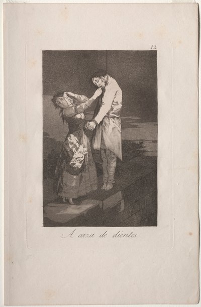 Caprichos: Op Jacht naar Tanden door Francisco de Goya