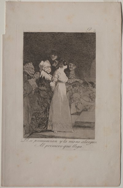 Caprichos: Ze zeggen ja en geven hun hand aan de eerste de beste door Francisco de Goya