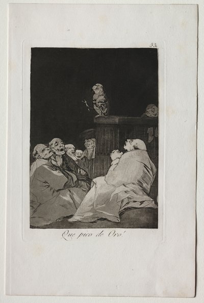 Caprichos: Wat een gouden snavel! door Francisco de Goya