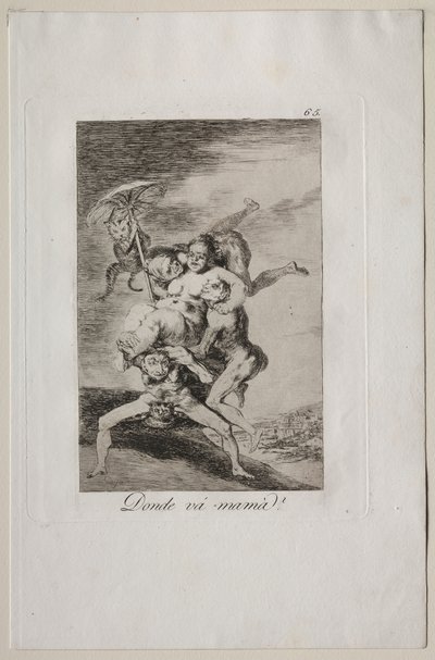 Caprichos: Waar gaat moeder heen? door Francisco de Goya