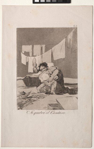 Caprichos: Ja, hij brak de pot. door Francisco de Goya