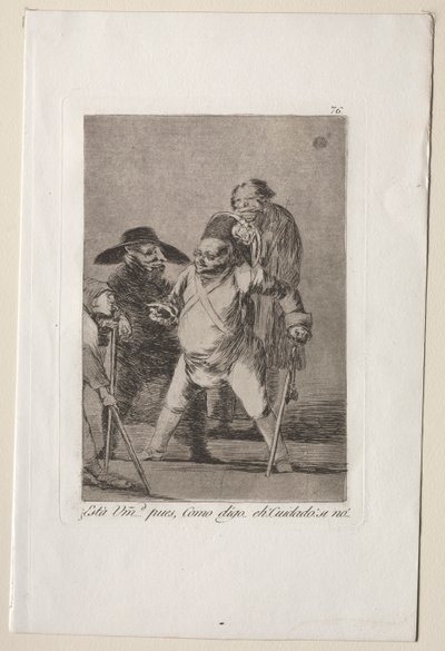 Caprichos: Begrijp je?... Nou, zoals ik zeg... eh! Kijk uit! Anders... door Francisco de Goya