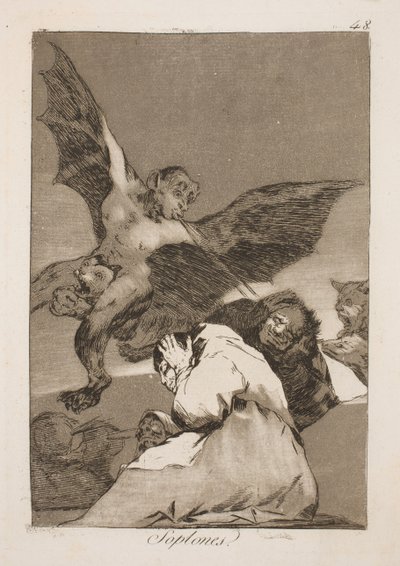 Ze blazen hen in de oren door Francisco de Goya