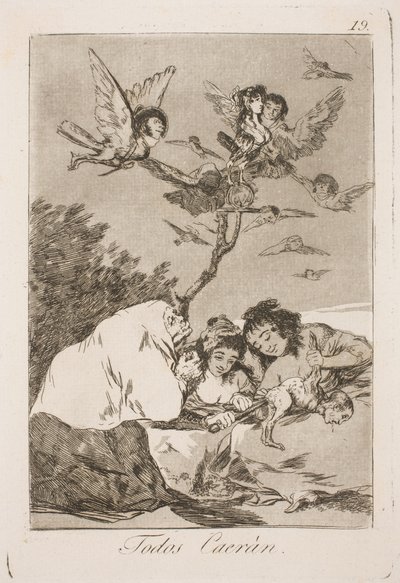 Ze zullen allemaal vallen door Francisco de Goya