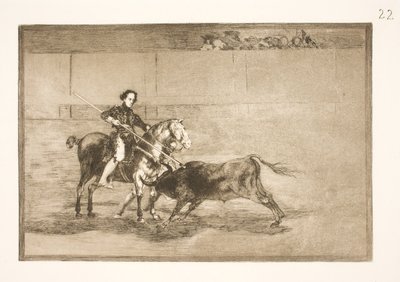 De gevierde moed van Pajuelera (in de arena) in Zaragoza door Francisco de Goya