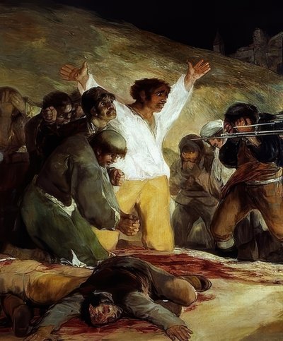 De 3e mei 1808 (Executie van opstandige straatvechters) (detail) door Francisco de Goya