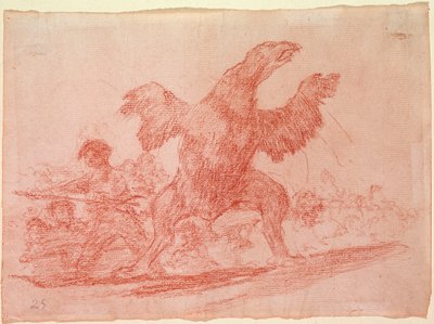 De rampen van de oorlog: De vleesetende gier (voorbereidende tekening) door Francisco de Goya
